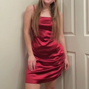 Red Satin Cocktail Dress
